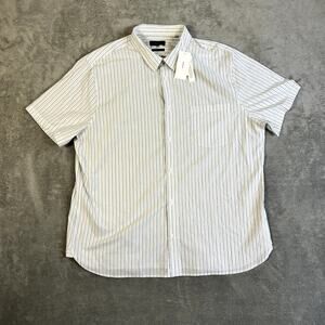 Vince Men's XXL Classic Fit Striped Button Up Short Sleeve NWT